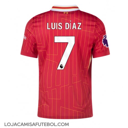 Camisa de Futebol Liverpool Luis Diaz #7 Equipamento Principal 2024-25 Manga Curta